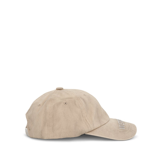 Logo Baseball Washed Cap in Beige