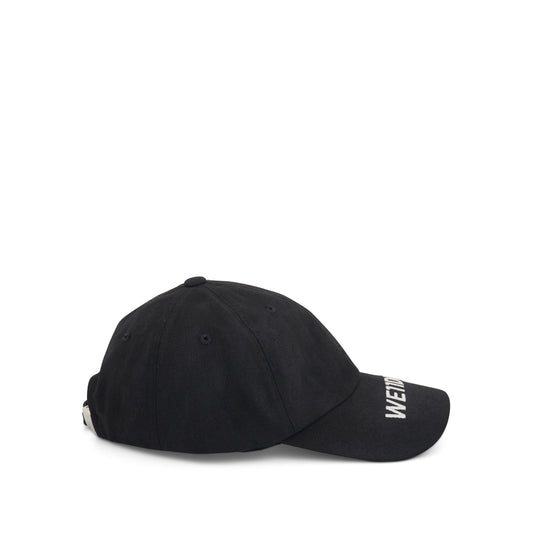 Logo Baseball Washed Cap in Black