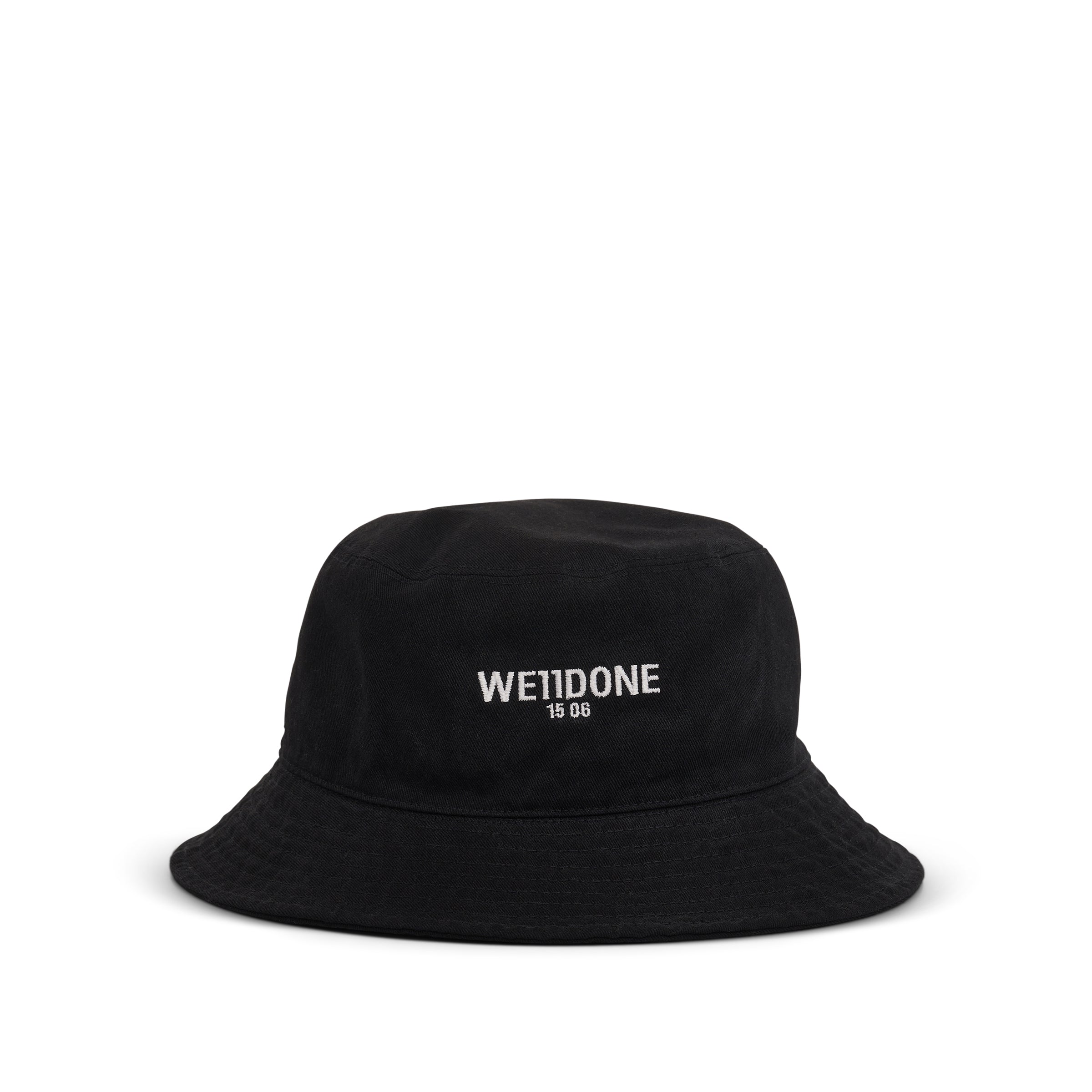 1506 Logo Washed Bucket Hat in Black