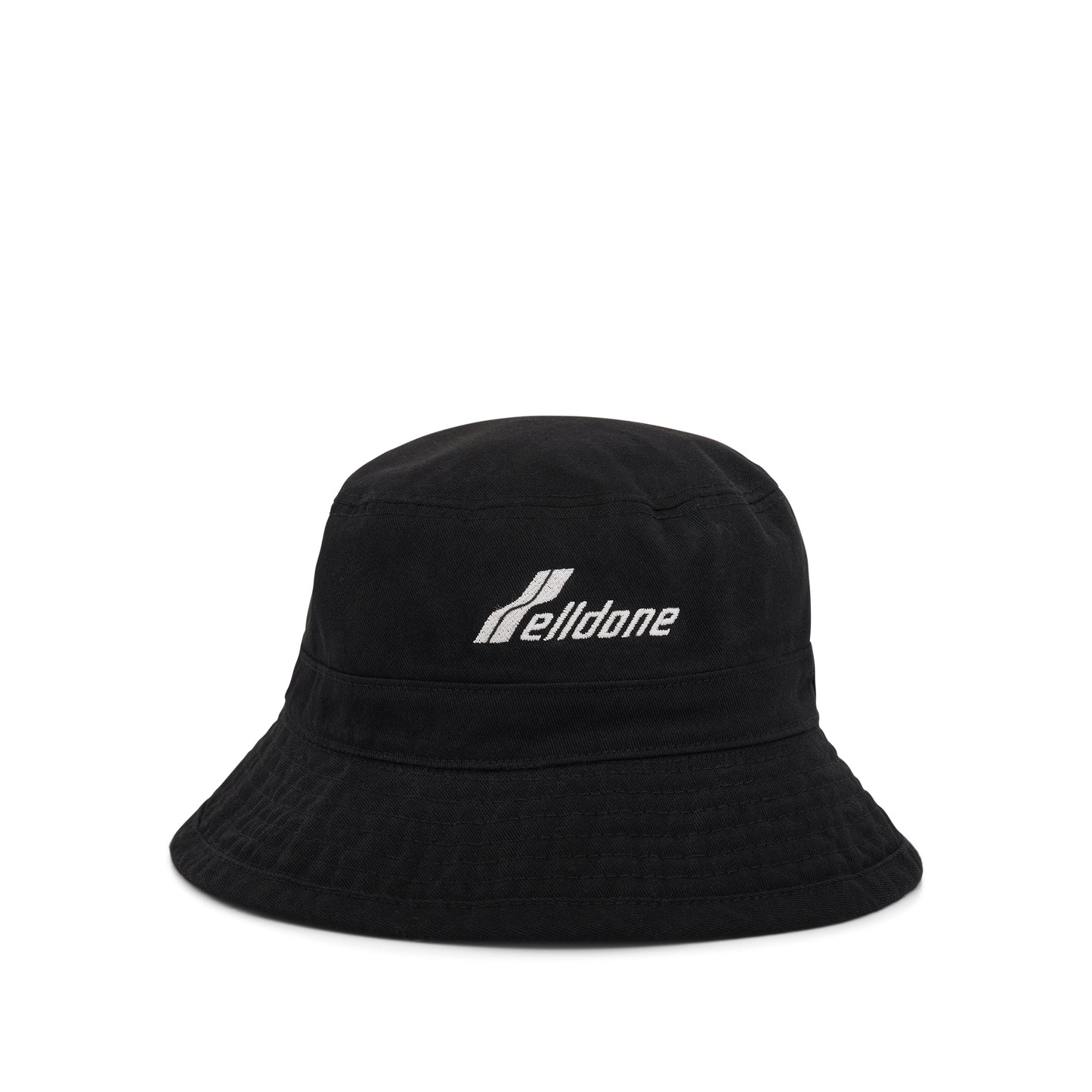 Washed WD Logo Bucket Hat in Black