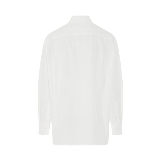 Oversized Logo Print Shirt in White