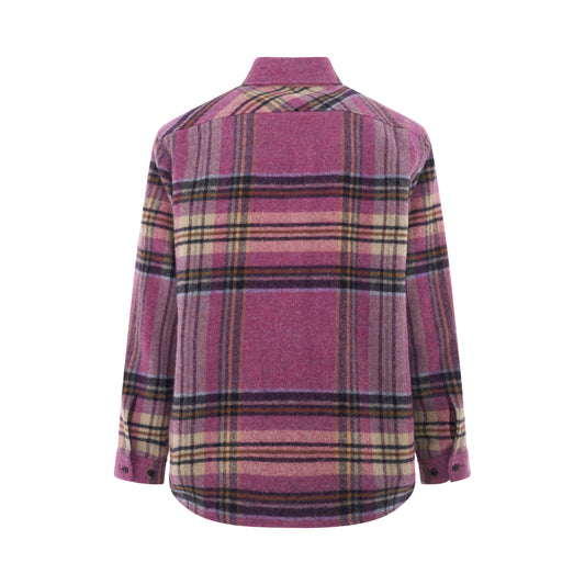 WD Check Wool Shirt in Pink