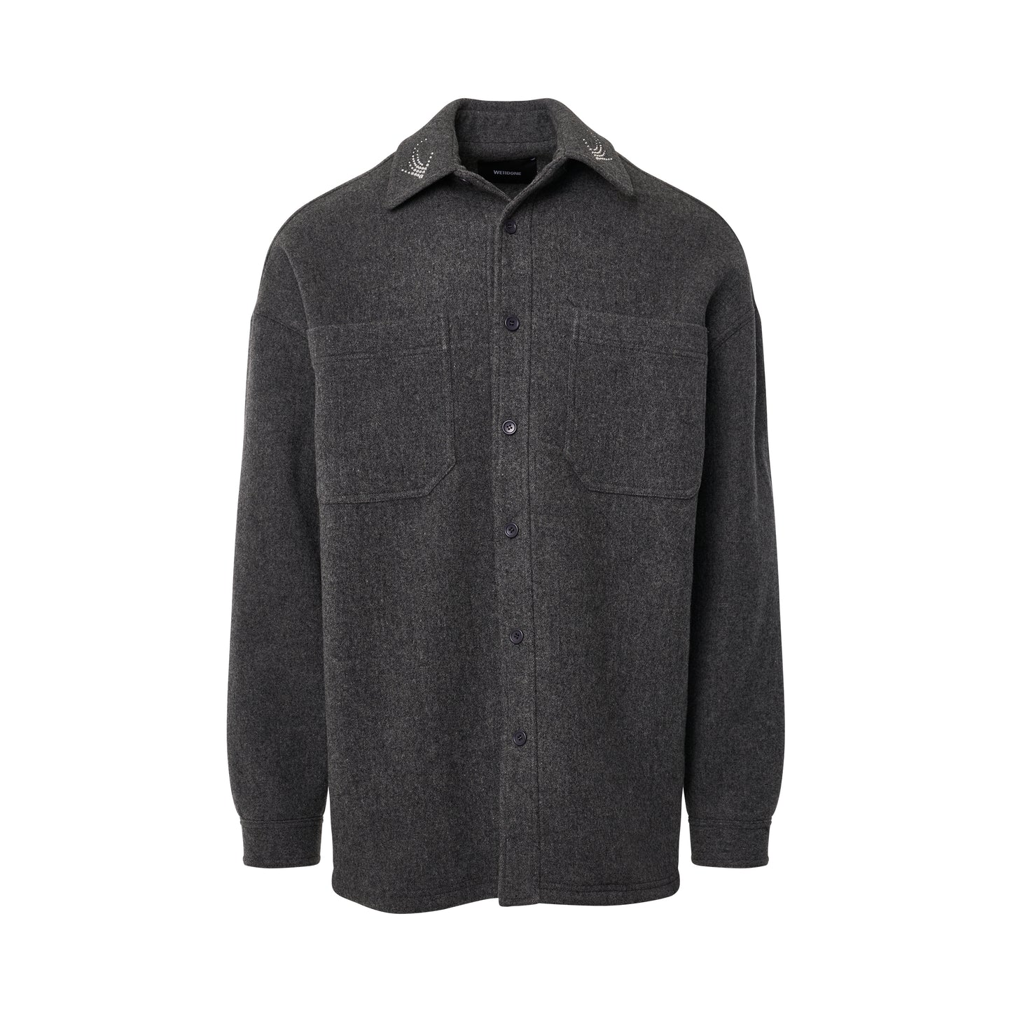 Oversized Wool Shirt in Grey