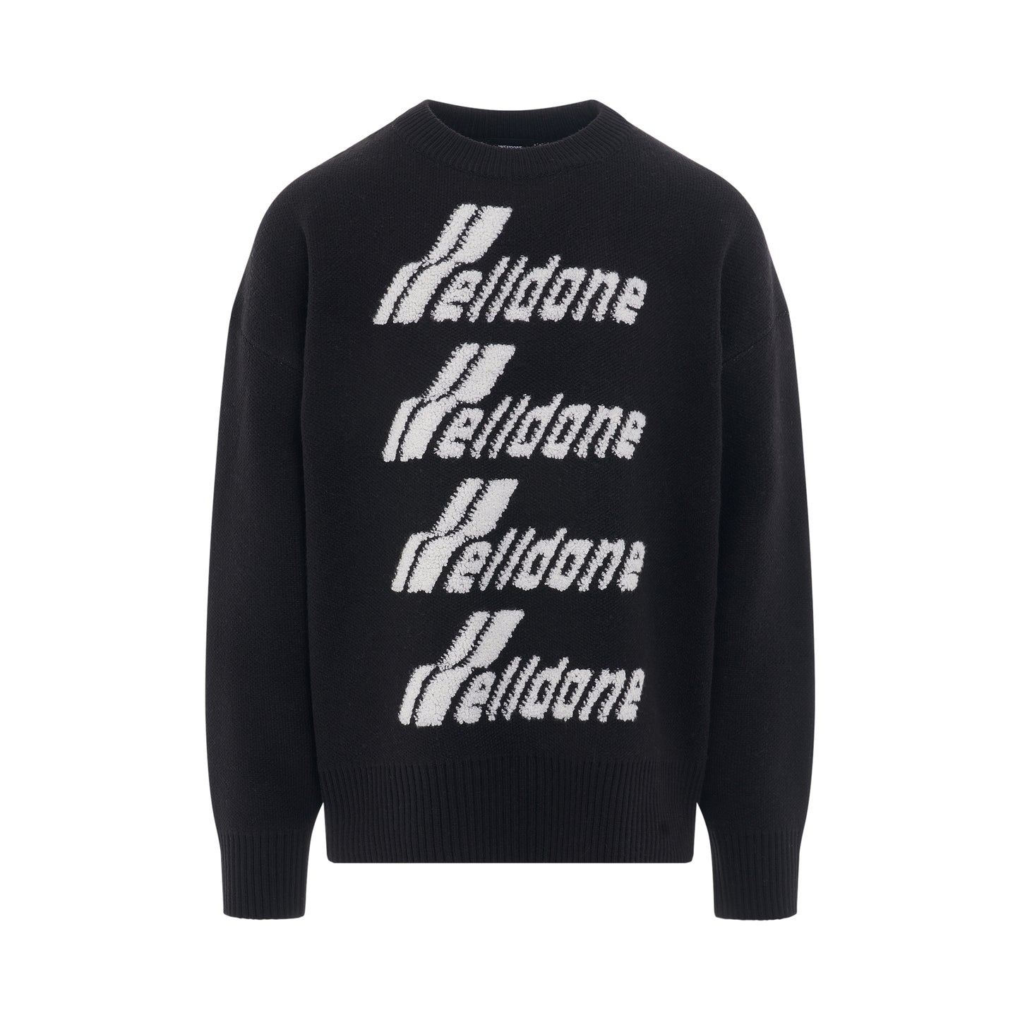 Logo Pile Knit Sweater in Black