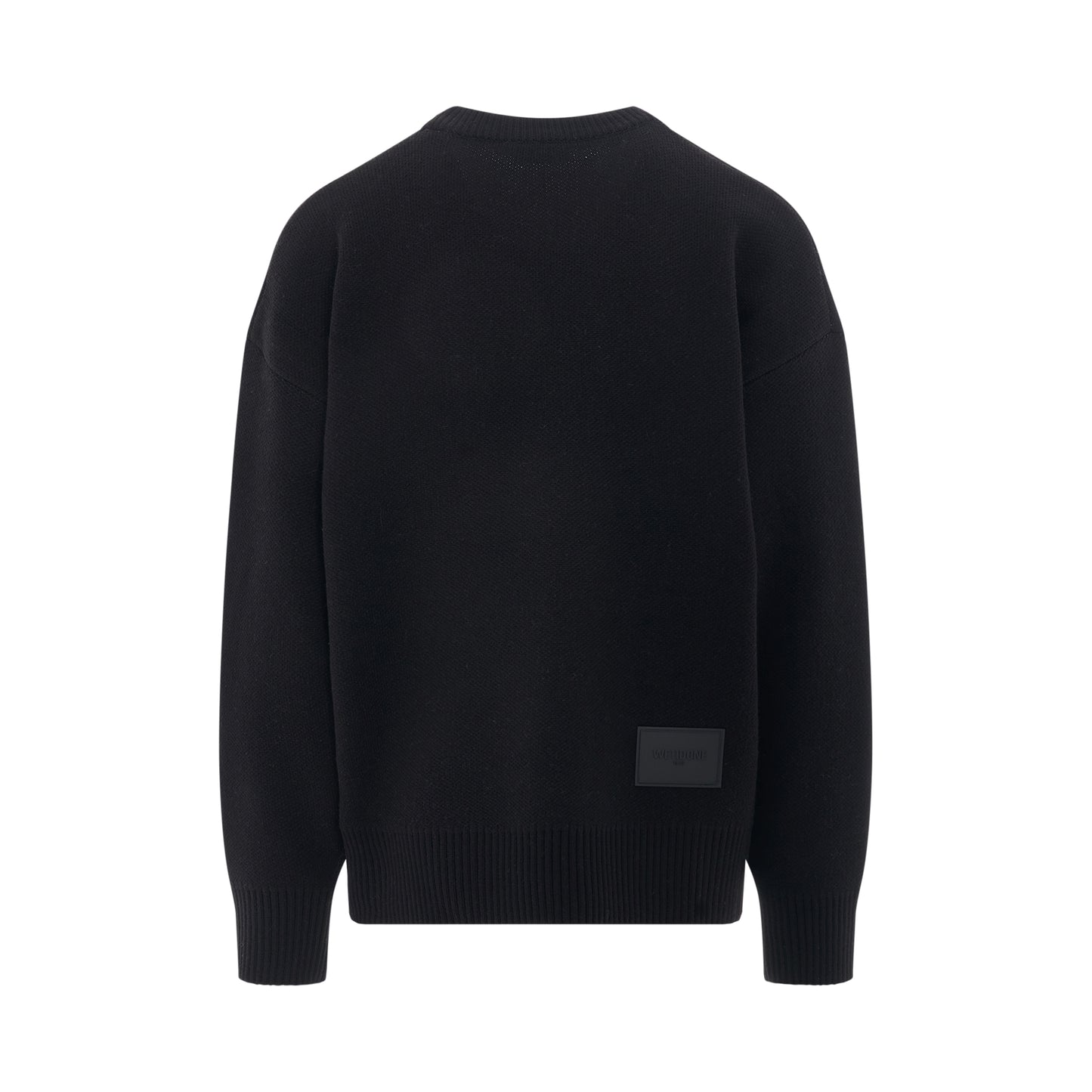 Logo Pile Knit Sweater in Black