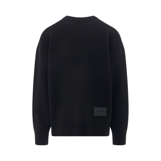 Logo Pile Knit Sweater in Black