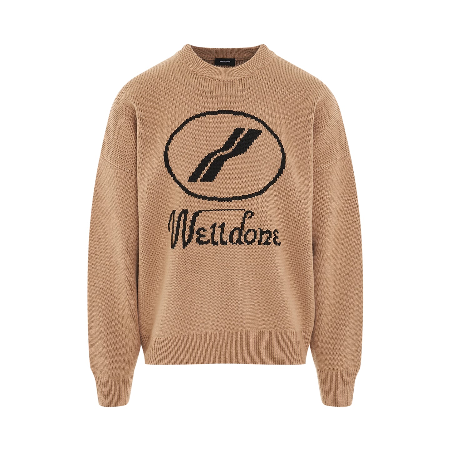 Logo Jacquard Sweater in Beige