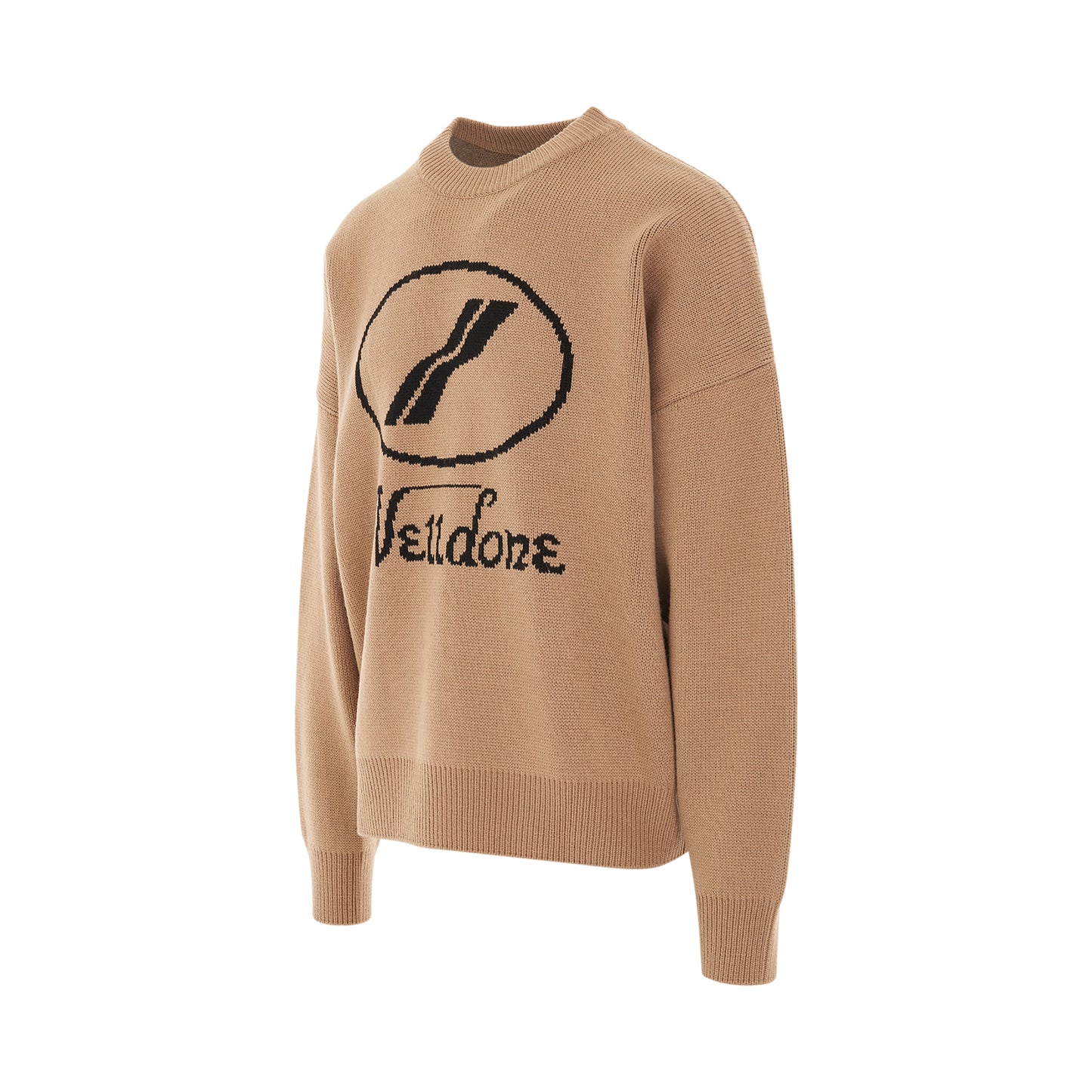 Logo Jacquard Sweater in Beige