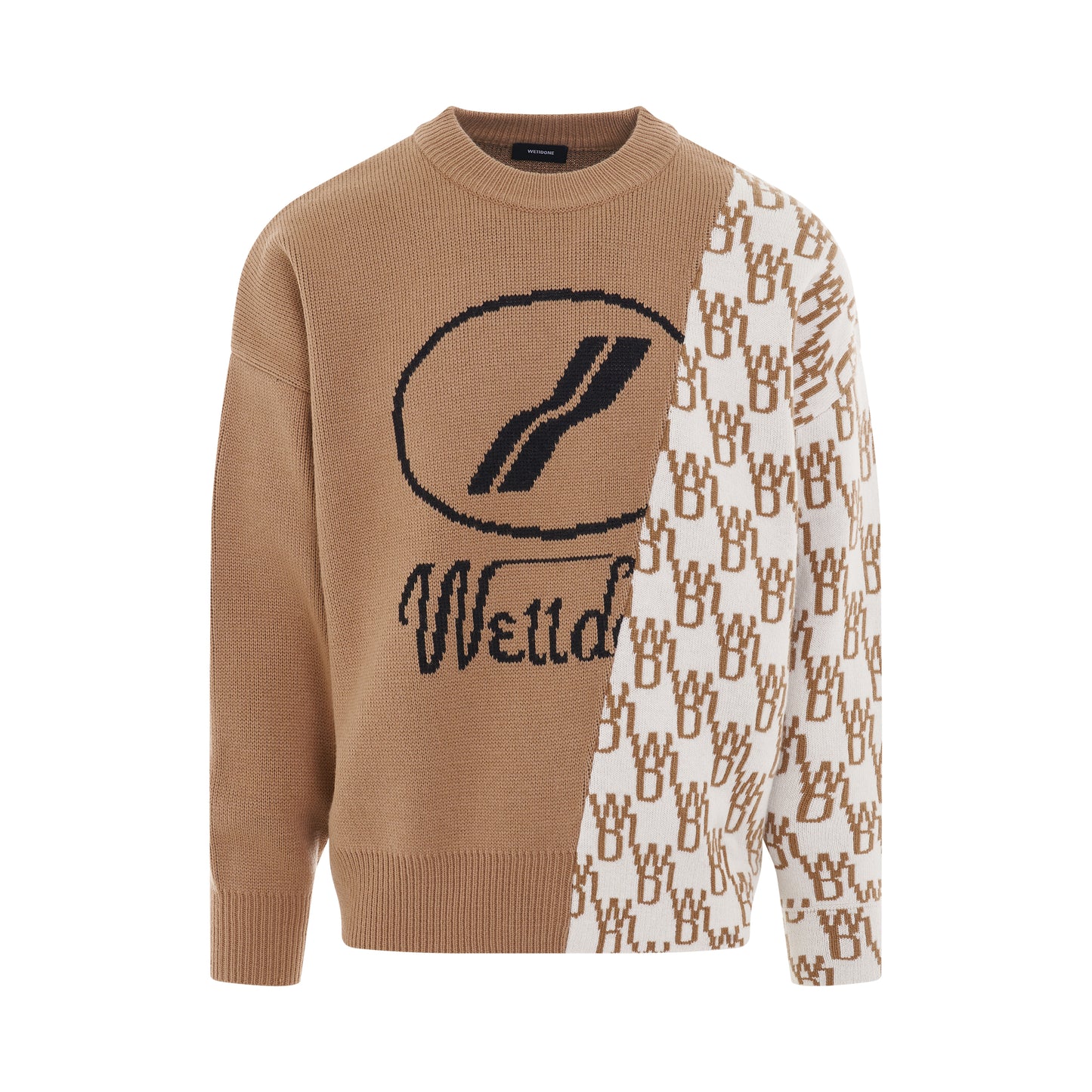 WD1 Graphic Mix Logo Sweater in Beige