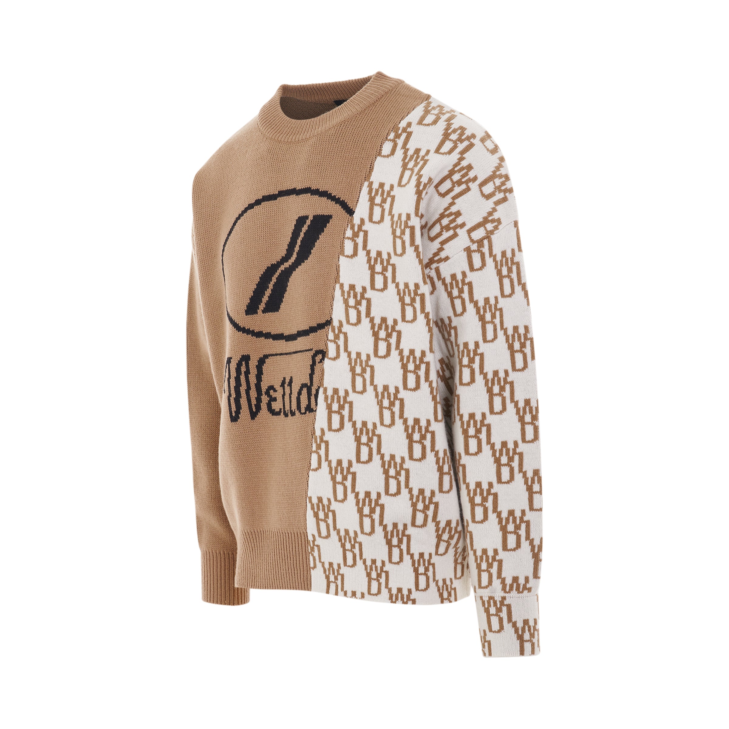 WE11DONE WD1 Graphic Mix Logo Sweater in Beige – MARAIS