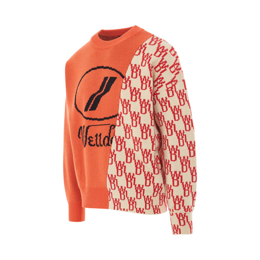 WD1 Graphic Mix Logo Sweater in Orange