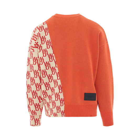 WD1 Graphic Mix Logo Sweater in Orange