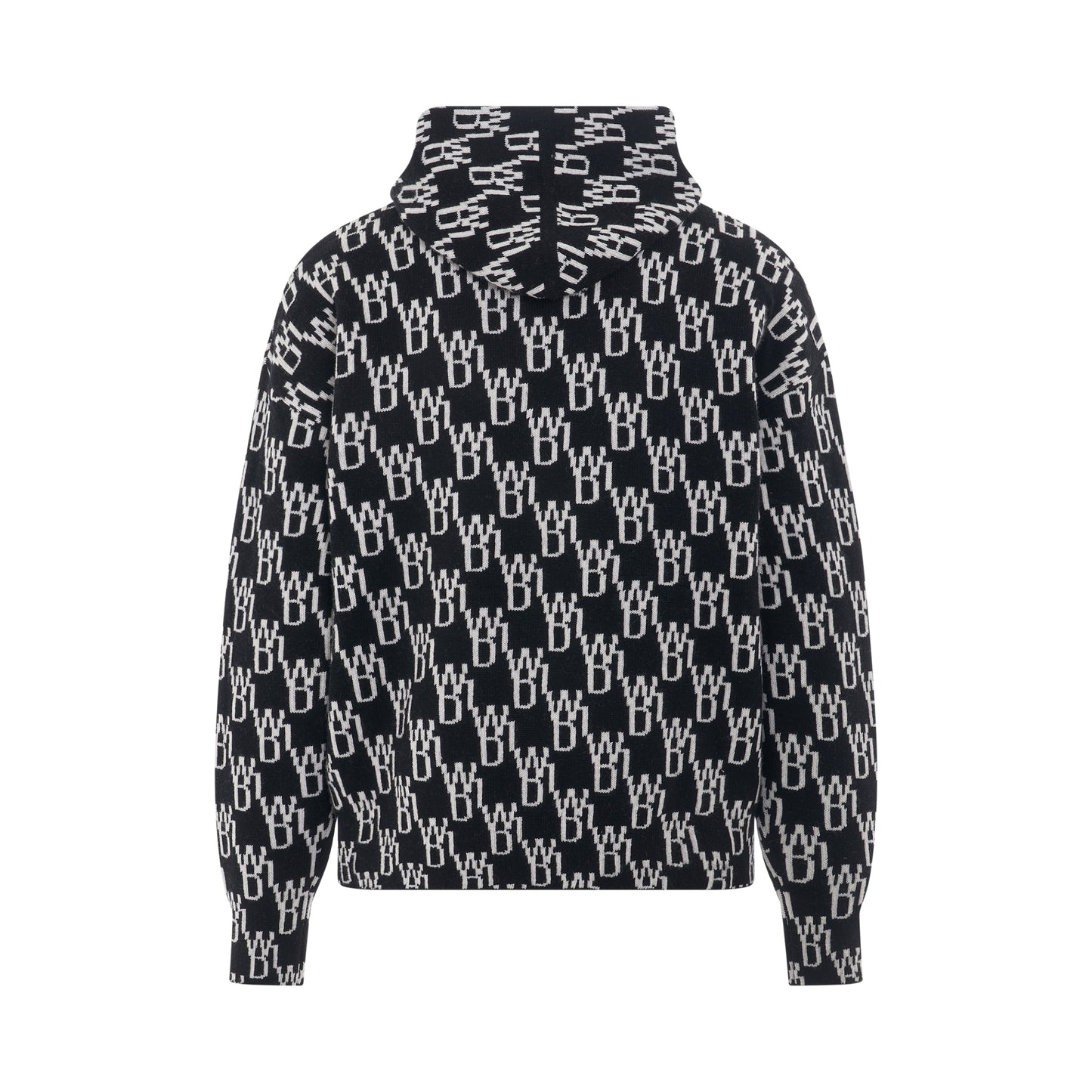 WD1 Graphic Knit Hoodie in Black