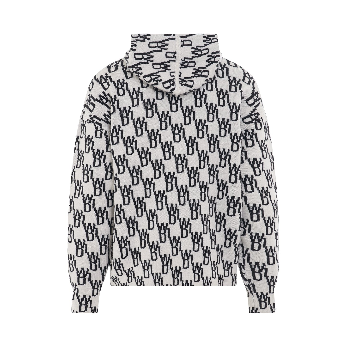 WD1 Graphic Knit Hoodie in Ivory