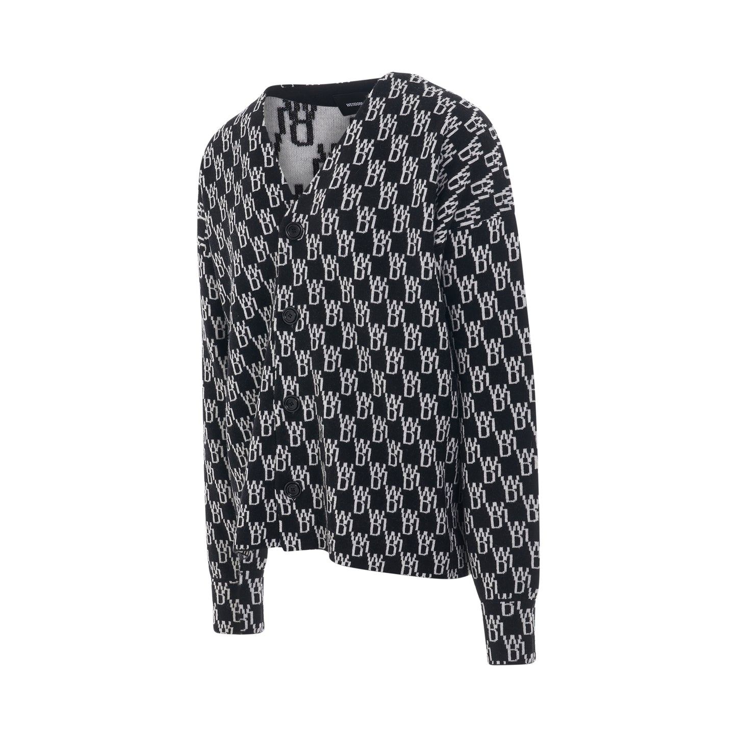 WD1 Graphic Knit Cardigan in Black