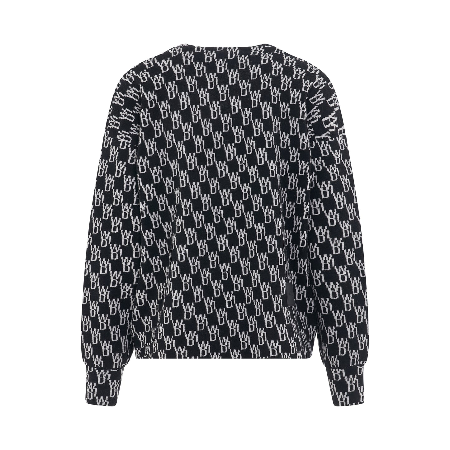 WD1 Graphic Knit Cardigan in Black