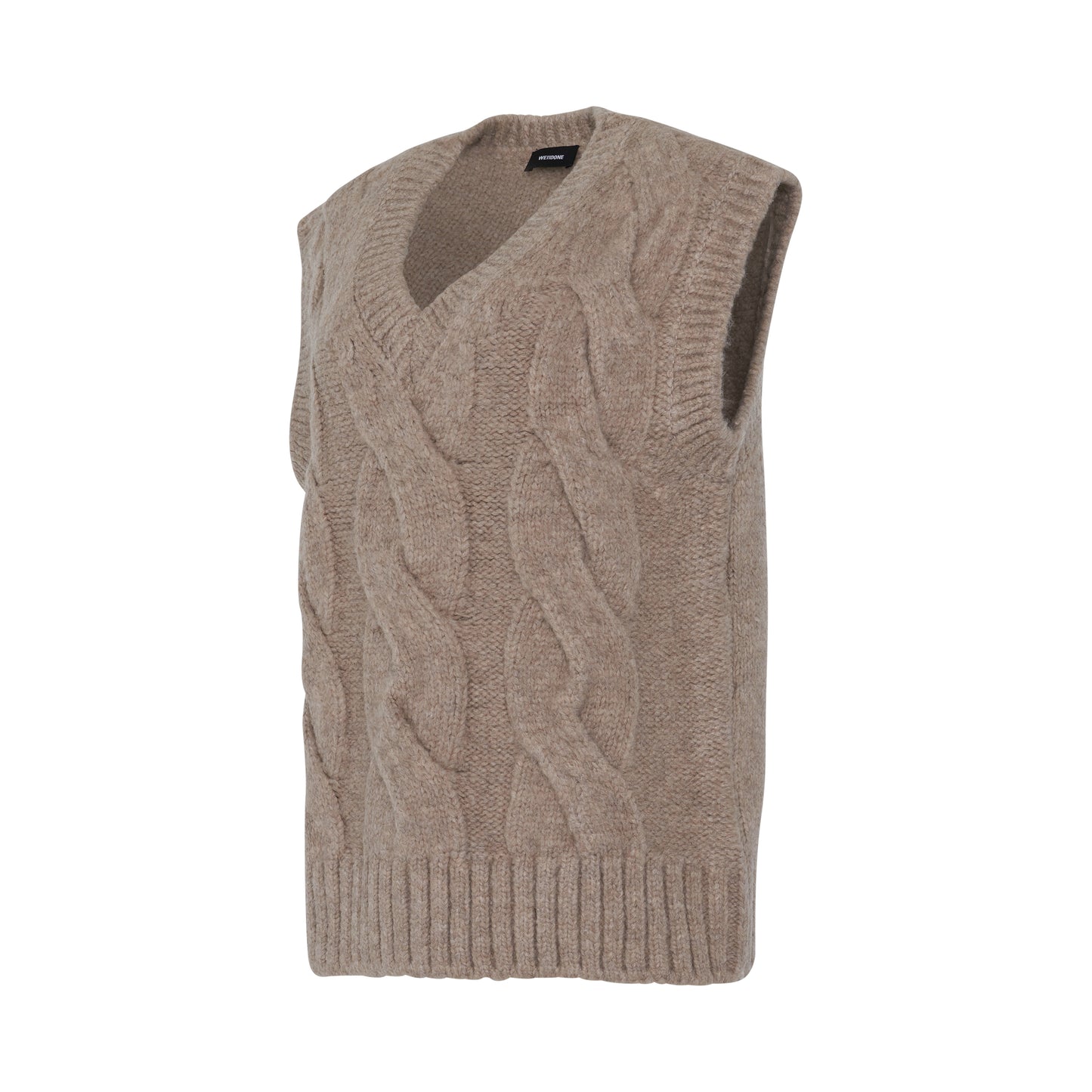 Cable Knit Vest in Beige