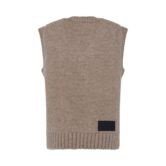 Cable Knit Vest in Beige