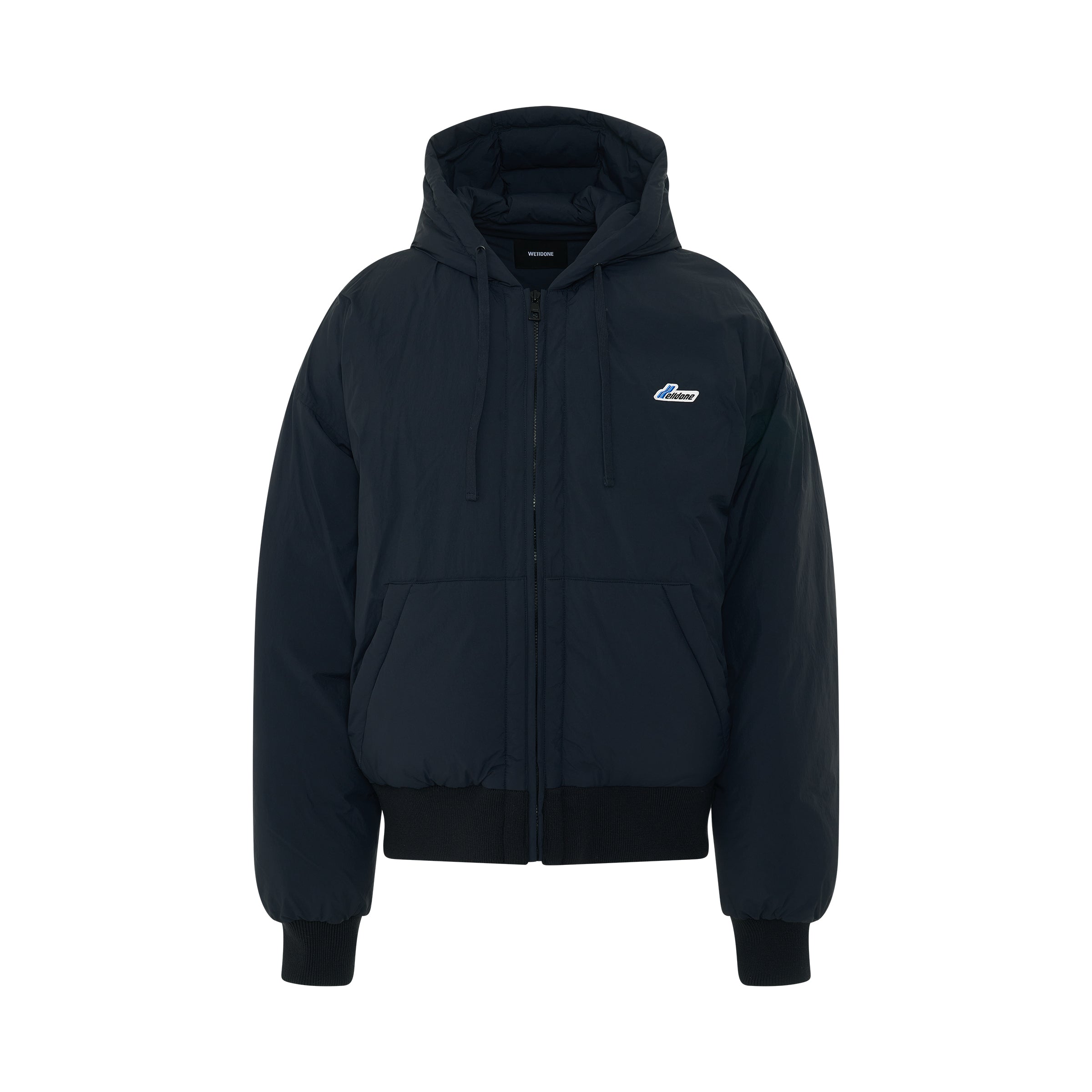 Goose Down Pocket Hoodie in Navy