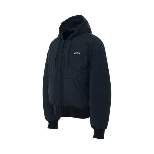 Goose Down Pocket Hoodie in Navy