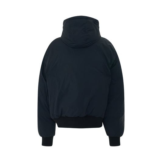 Goose Down Pocket Hoodie in Navy