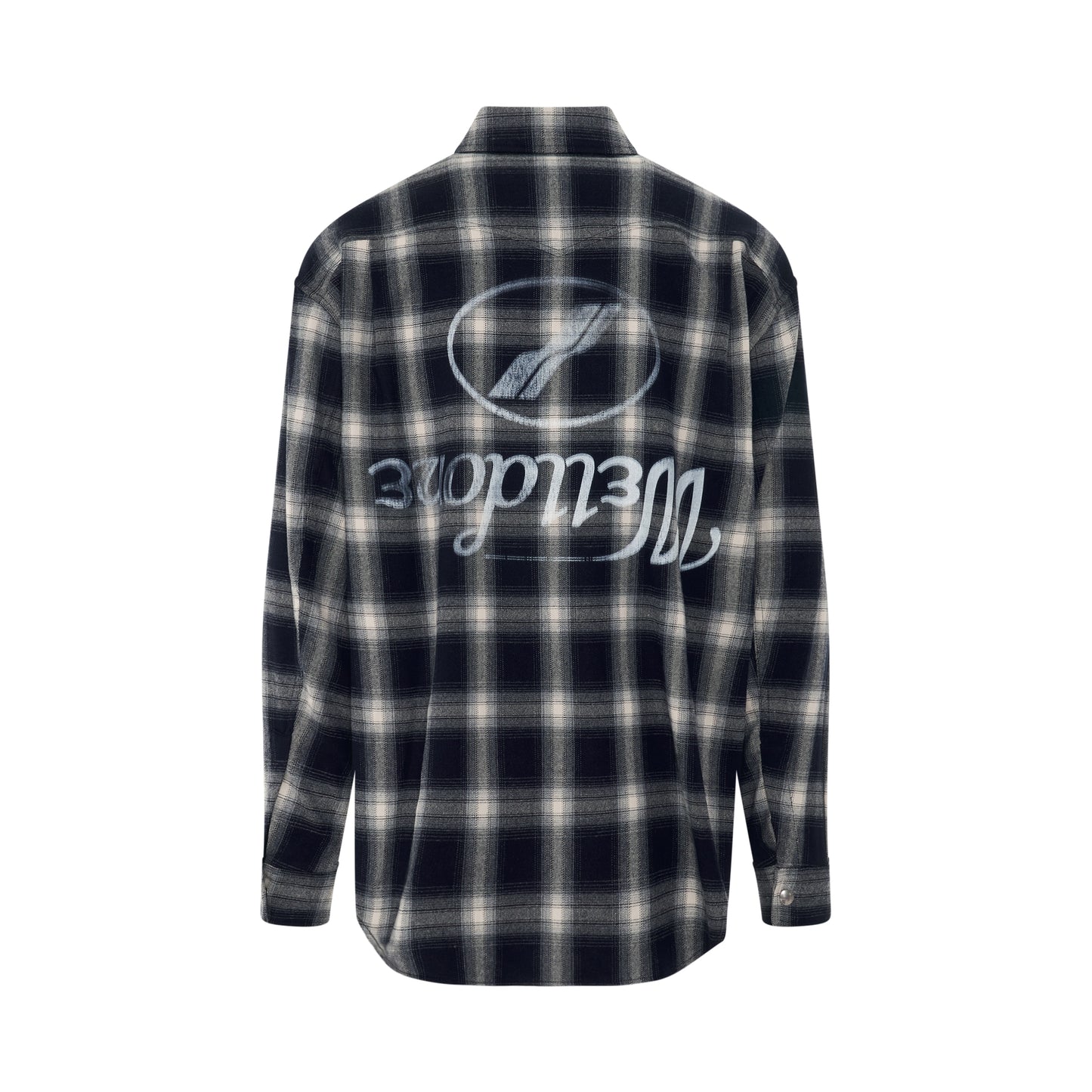 Loose Fit Flannel Shirt in Navy