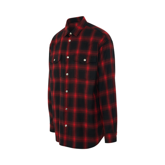 Loose Fit Flannel Shirt in Red