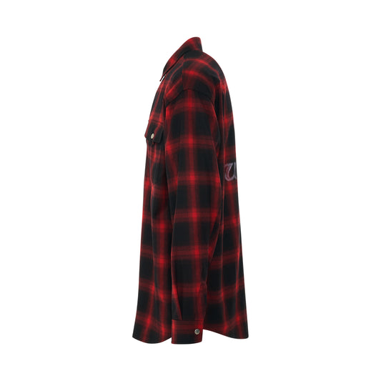 Loose Fit Flannel Shirt in Red