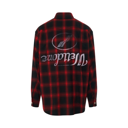 Loose Fit Flannel Shirt in Red