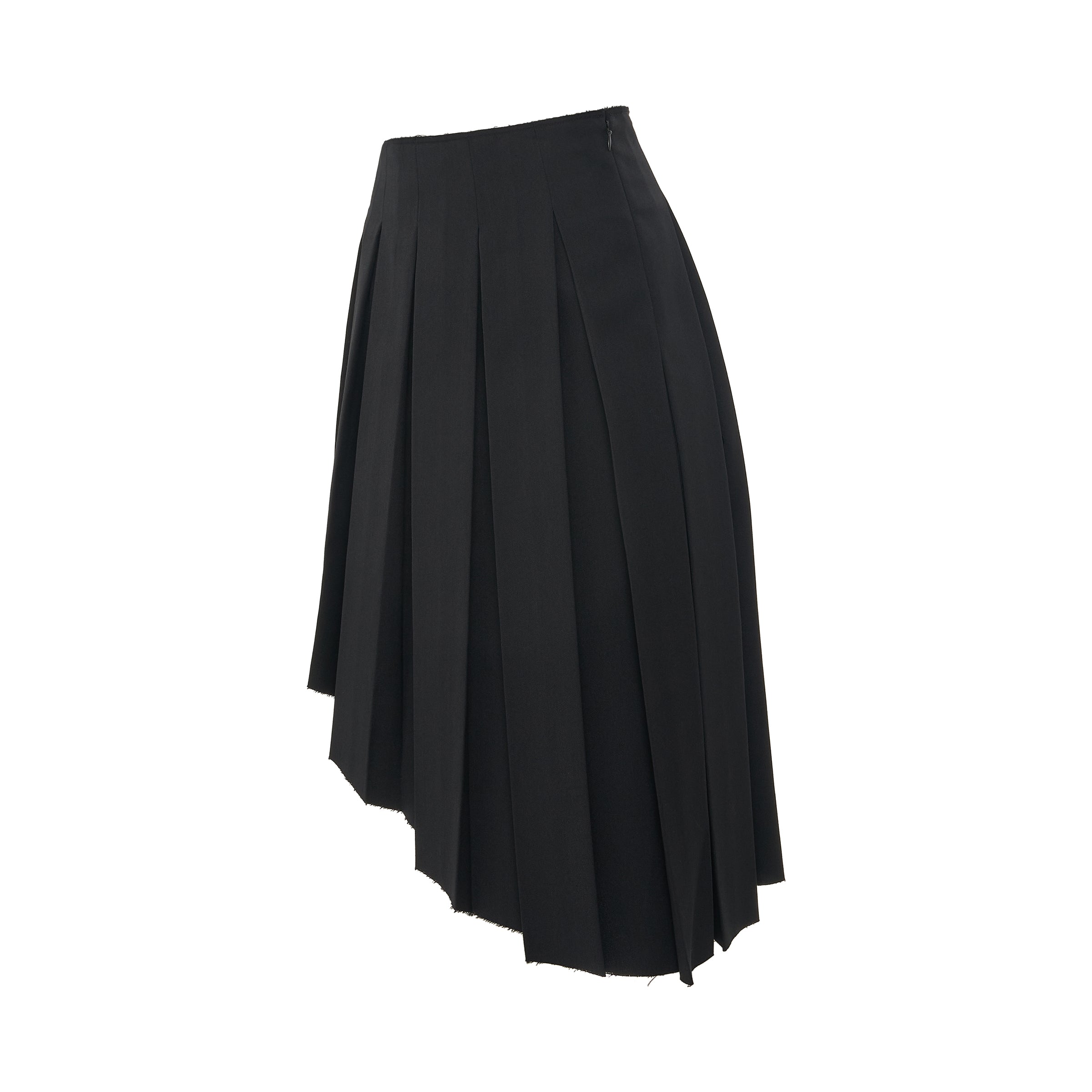 WE11DONE Wool Asymmetrical Pleated Skirt in Black – MARAIS