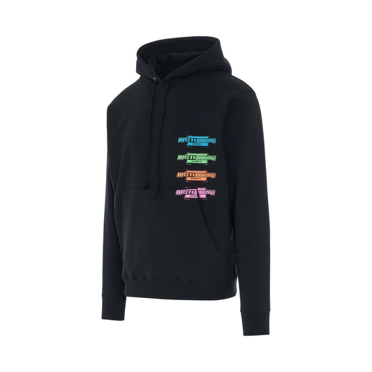 Multi Colour Logo Hoodie in Black