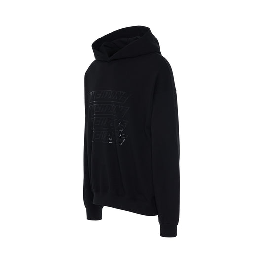 Simple Front Logo Hoodie in Black