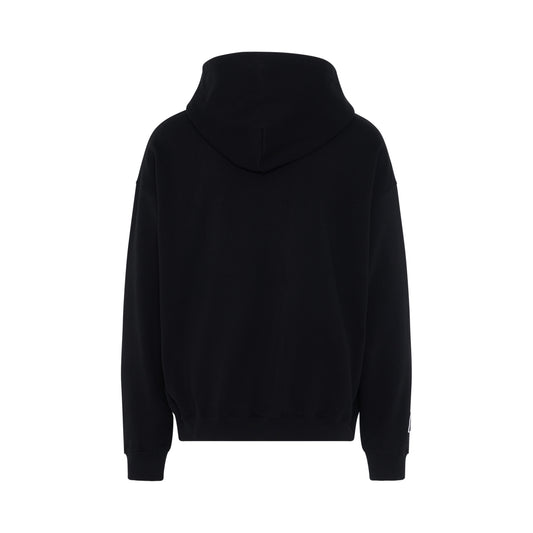 Simple Front Logo Hoodie in Black