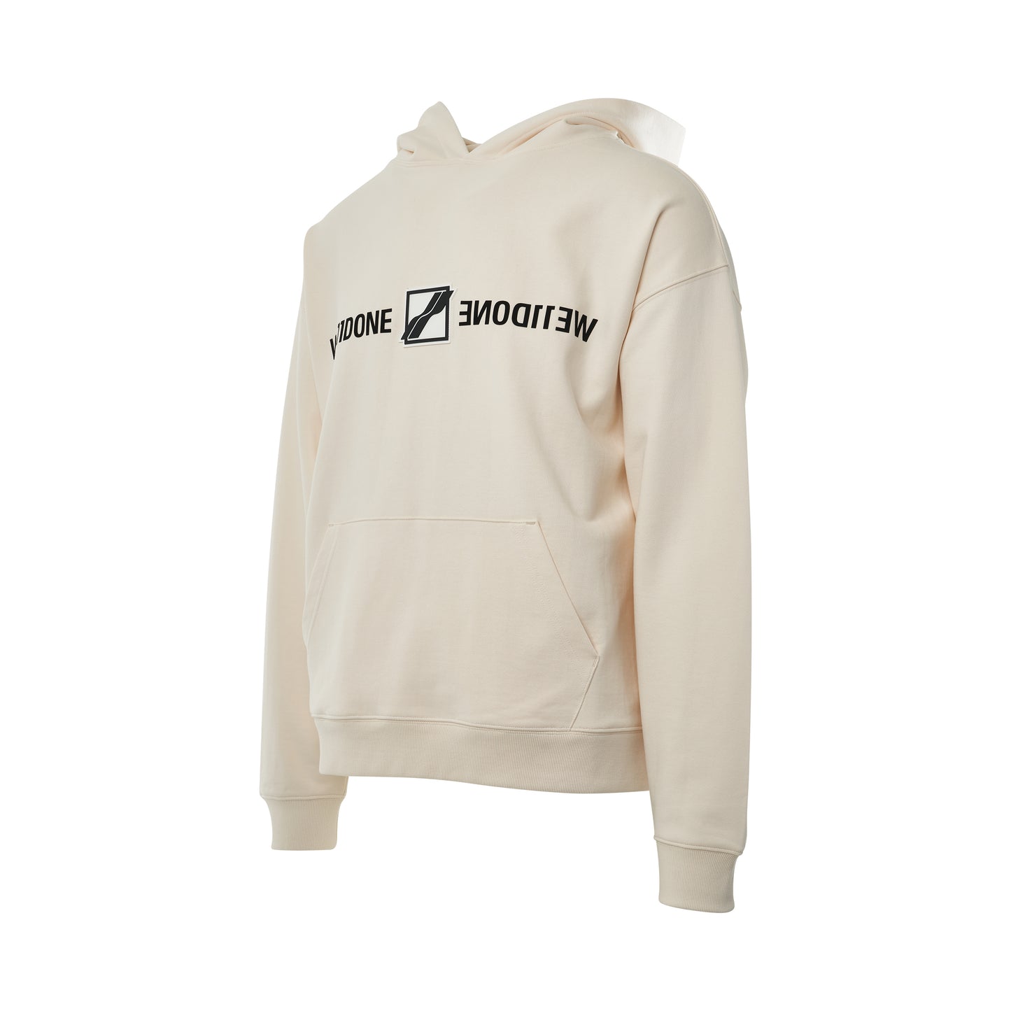 Patched Mirror Logo Hoodie in Ivory