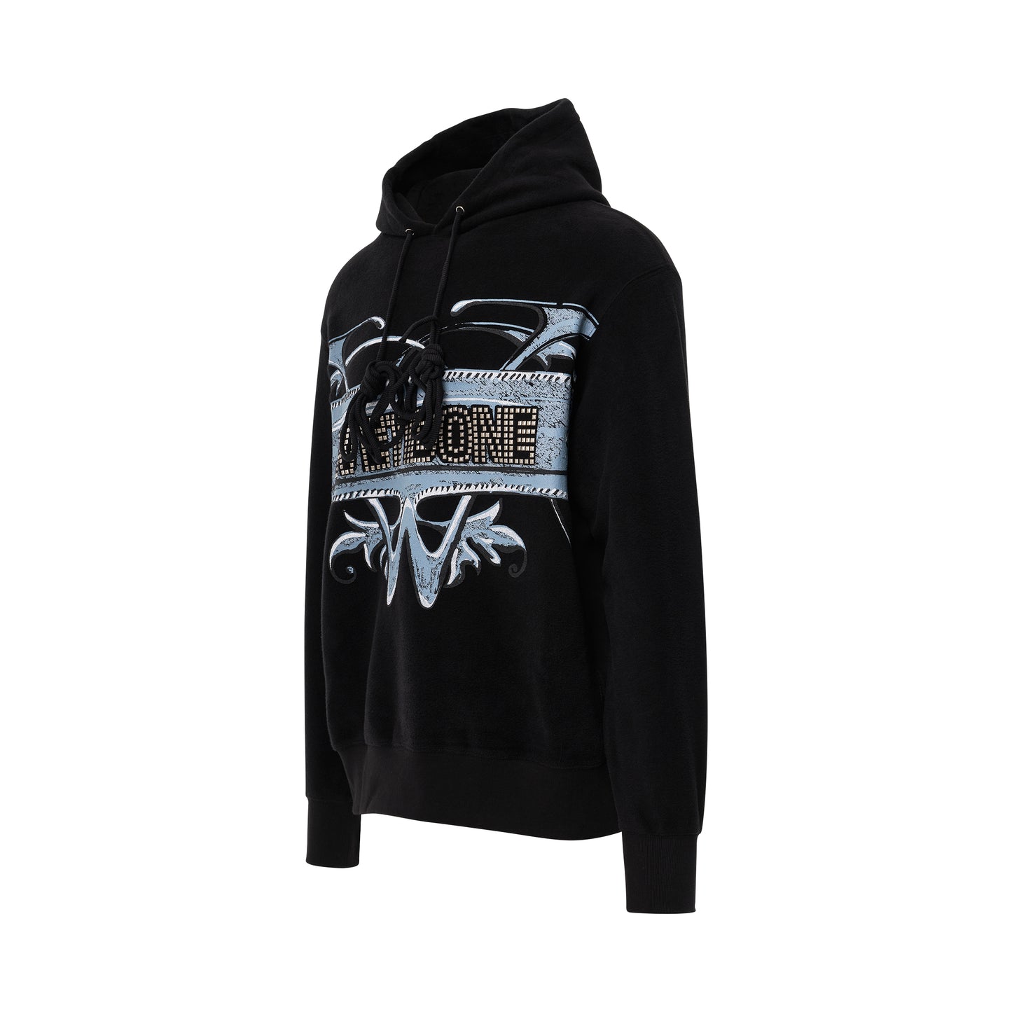 W Graphic Logo Hoodie in Black