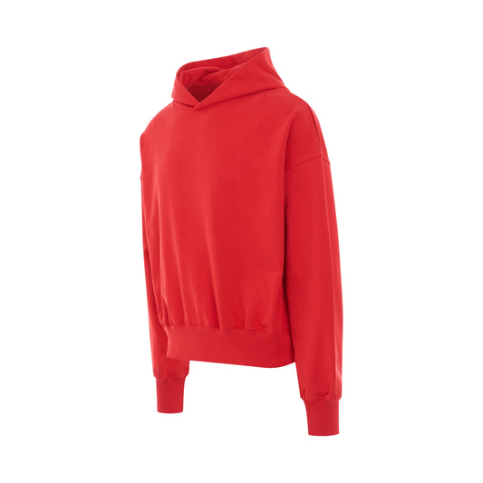 Back Basic Logo Hoodie in Red