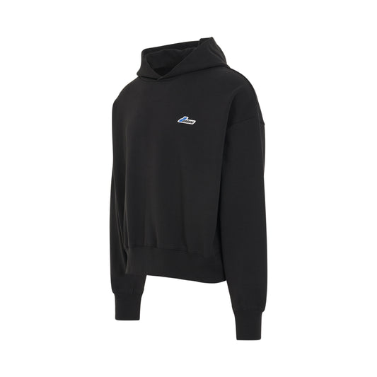 Logo Embroidered Wappen Hoodie in Black