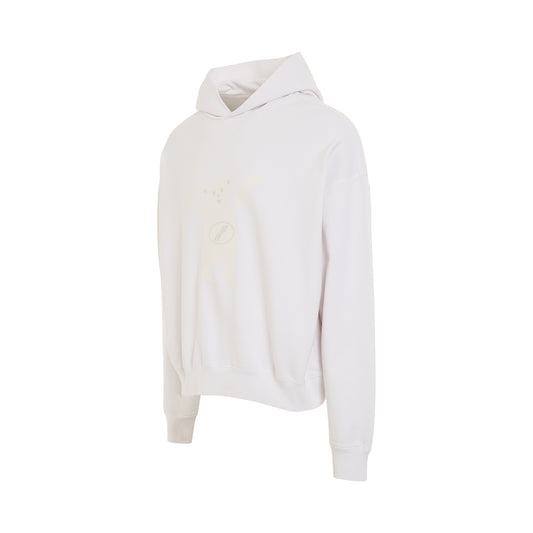 New Teddy Logo Pigment Hoodie in Ivory