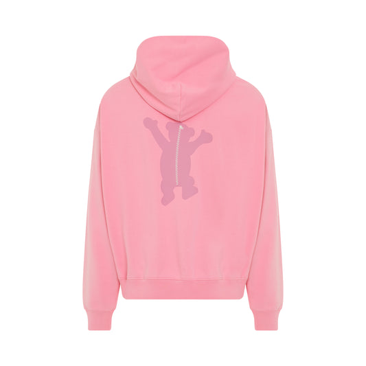 New Teddy Logo Pigment Hoodie in Pink