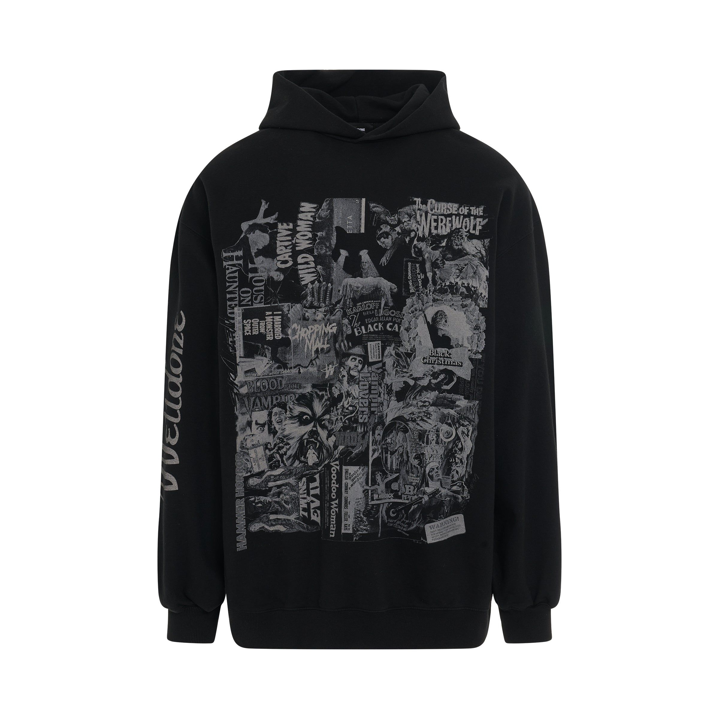 BW Horror Collage Hoodie in Black