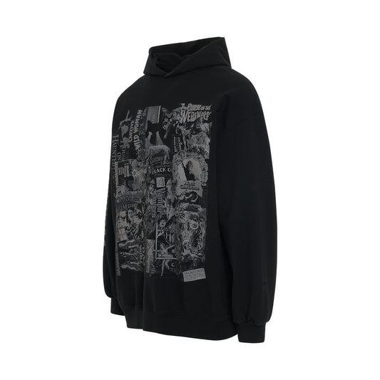 BW Horror Collage Hoodie in Black