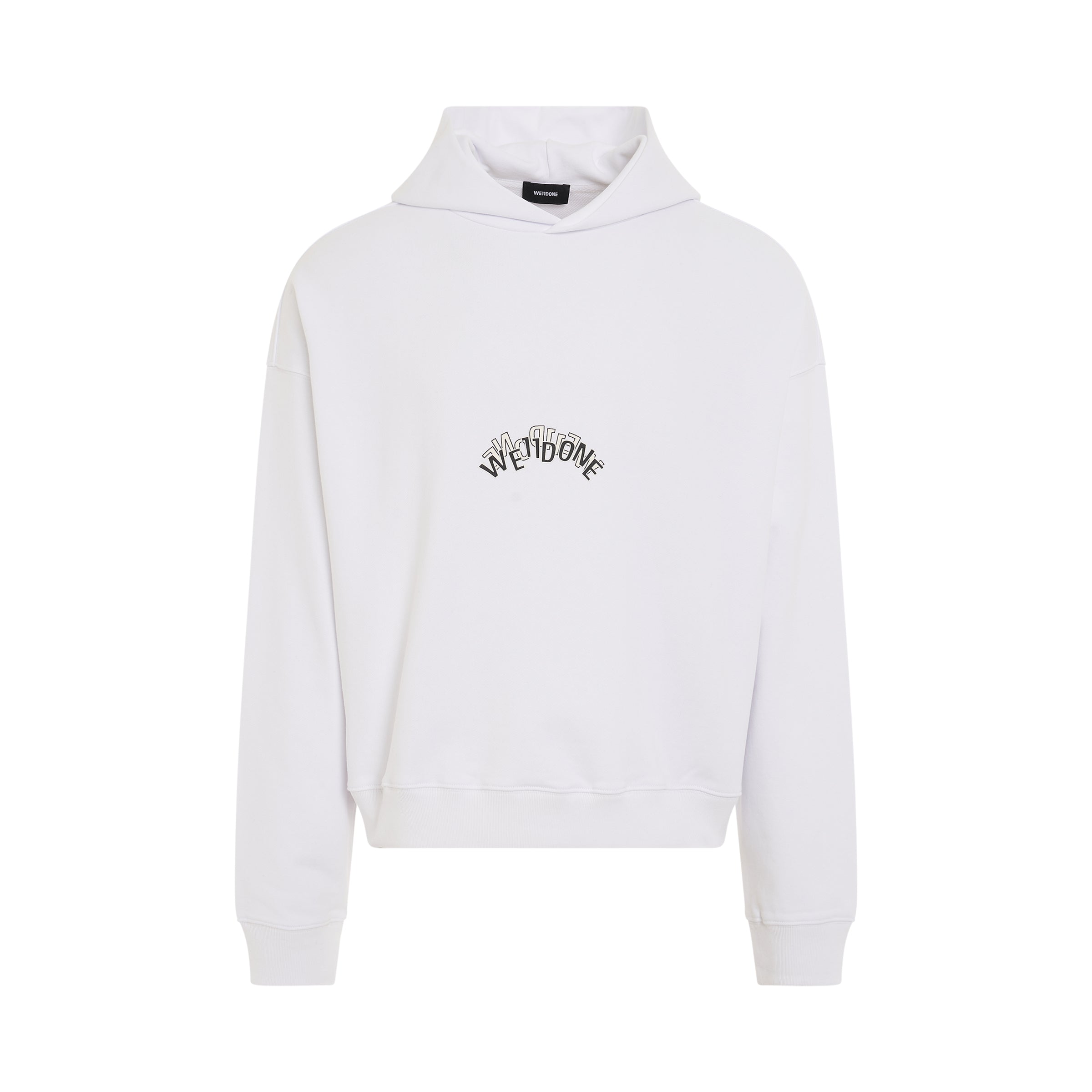 Layered Logo Hoodie in White