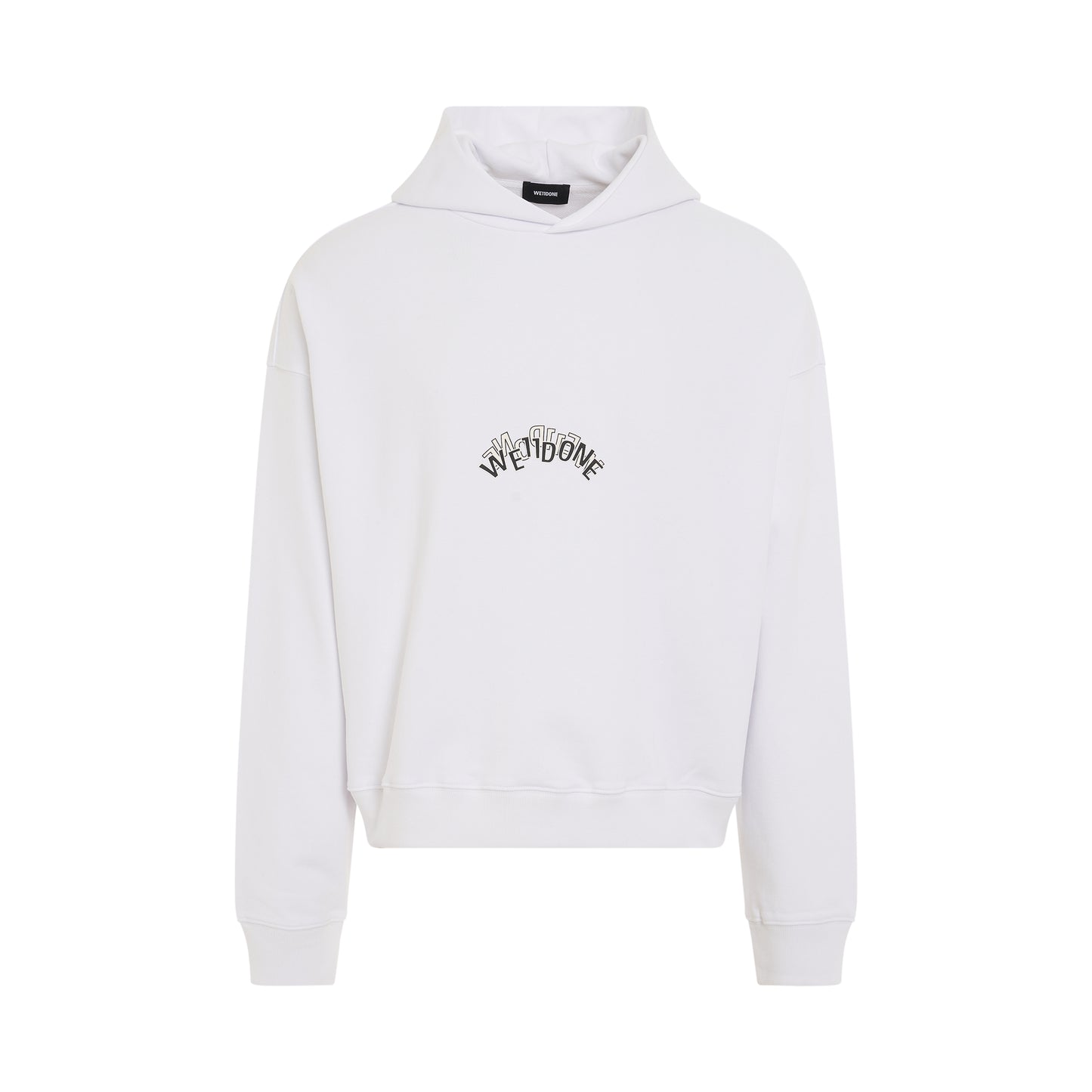 Layered Logo Hoodie in White