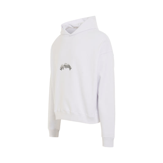 Layered Logo Hoodie in White