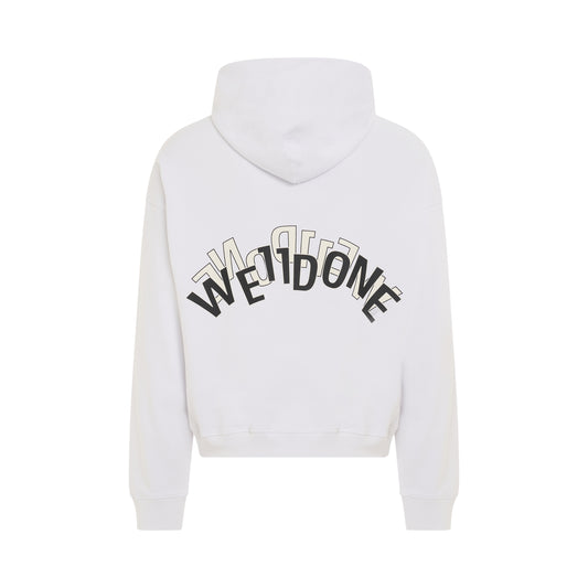 Layered Logo Hoodie in White