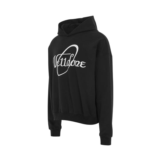 Cursive Circle Logo Hoodie in Black