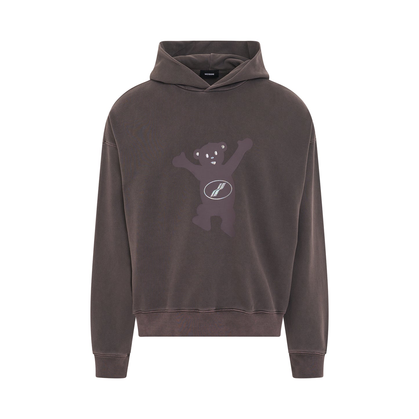 New Teddy Logo Pigment Hoodie in Charcoal