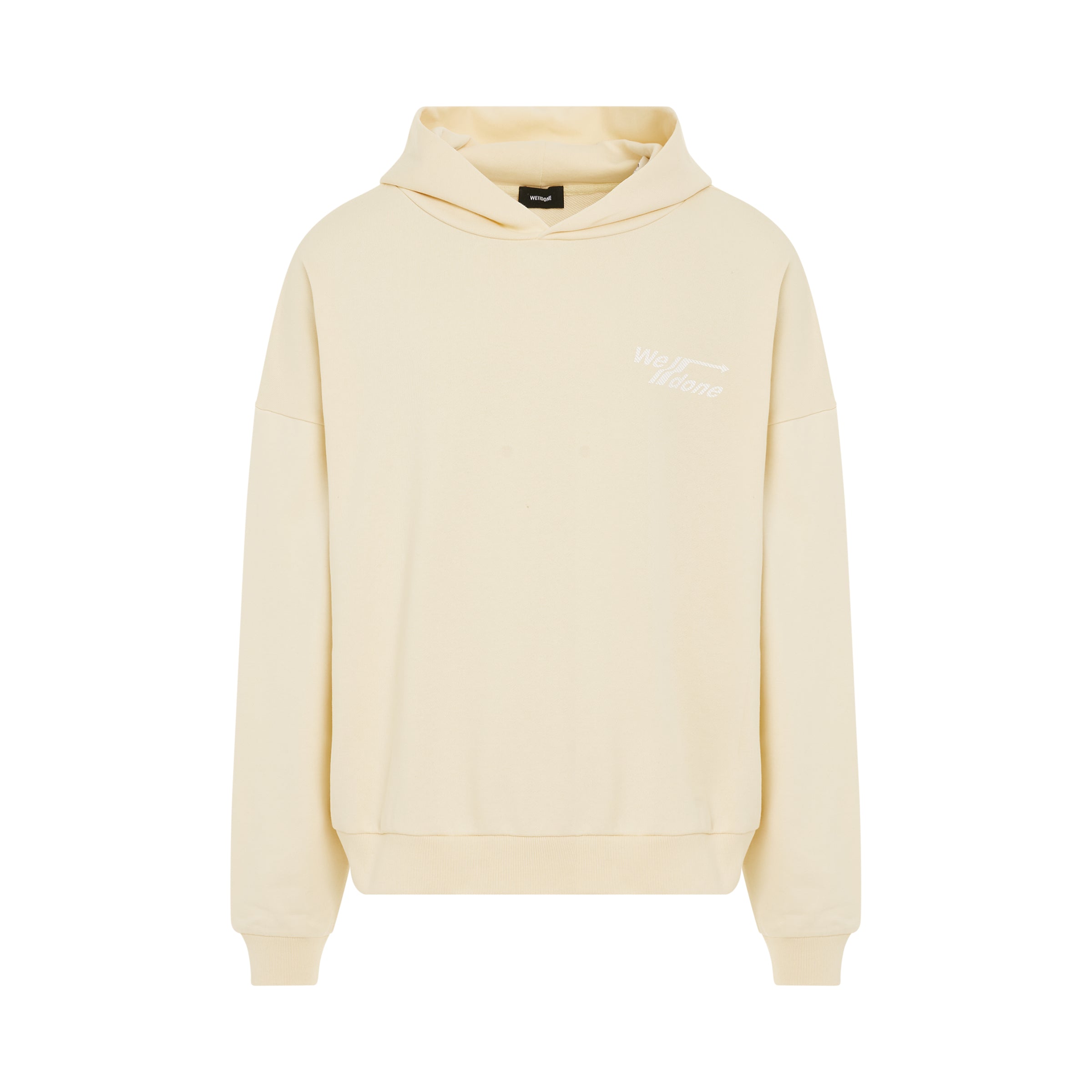 Diagonal Logo Hoodie in Ivory