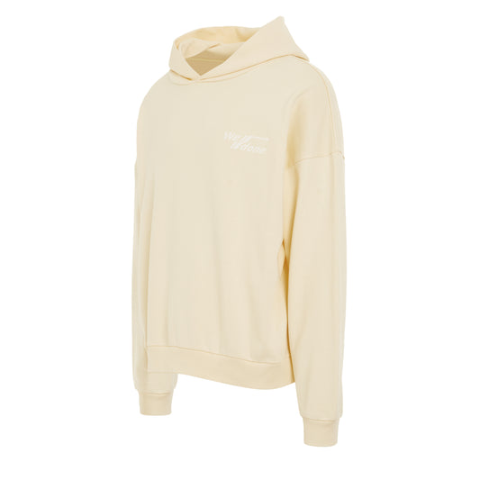 Diagonal Logo Hoodie in Ivory