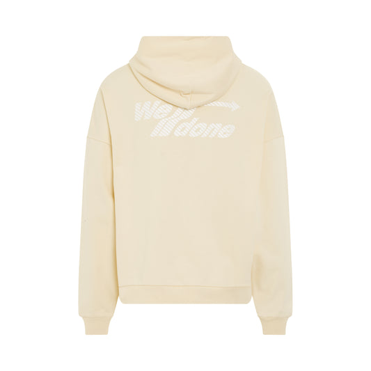 Diagonal Logo Hoodie in Ivory